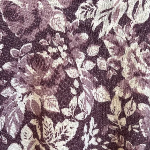 LC Lauren Conrad Floral Mock Neck Pullover Sweater in Wine Color Size Large - Picture 6 of 9